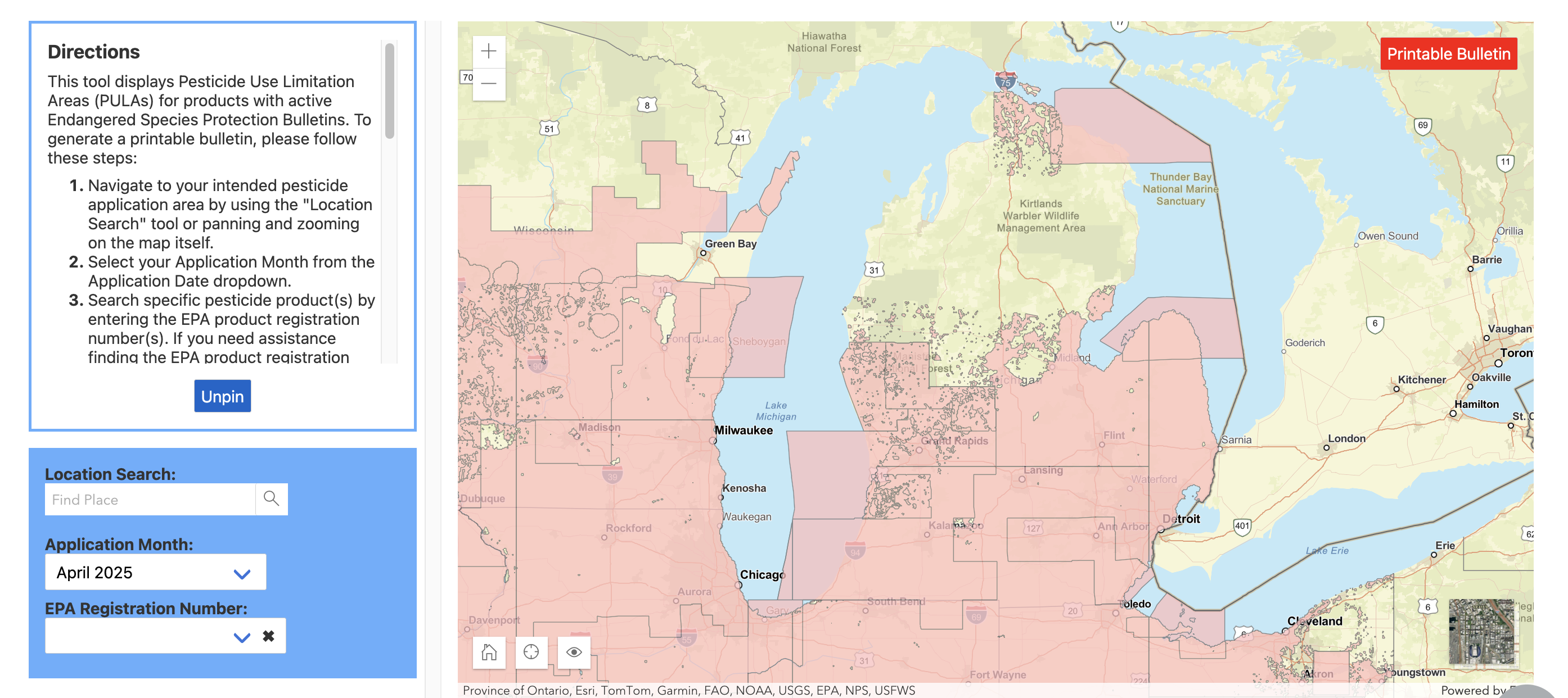A screenshot of the Bulletins Live! Two website, as of April 23, 2025.